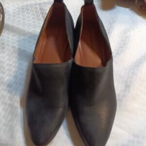 Lucky Brand Morriah Leather Slip-on Heeled Loafers In Black 8.5 M Women's New